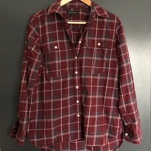 Maroon Plaid Button Down Shirt